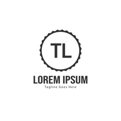Initial TL logo template with modern frame. Minimalist TL letter logo vector illustration
