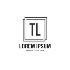 Initial TL logo template with modern frame. Minimalist TL letter logo vector illustration