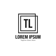 Initial TL logo template with modern frame. Minimalist TL letter logo vector illustration
