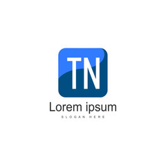 Initial TN logo template with modern frame. Minimalist TN letter logo vector illustration
