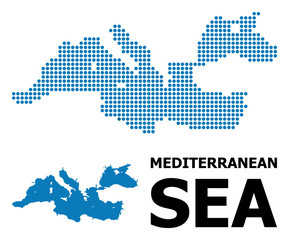 Pixelated Mosaic Map of Mediterranean Sea