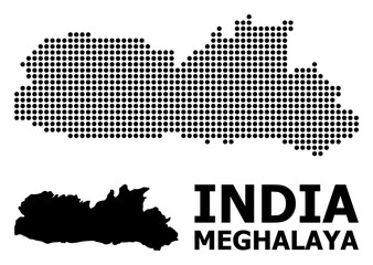 Pixelated Mosaic Map of Meghalaya State