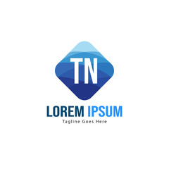 Fototapeta premium Initial TN logo template with modern frame. Minimalist TN letter logo vector illustration