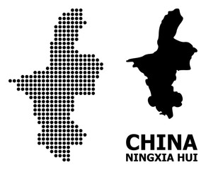 Dotted Pattern Map of Ningxia Hui Region