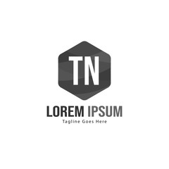 Initial TN logo template with modern frame. Minimalist TN letter logo vector illustration