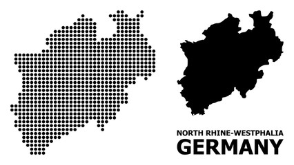 Obraz premium Pixel Pattern Map of North Rhine-Westphalia State