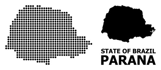 Pixel Pattern Map of Parana State - obrazy, fototapety, plakaty