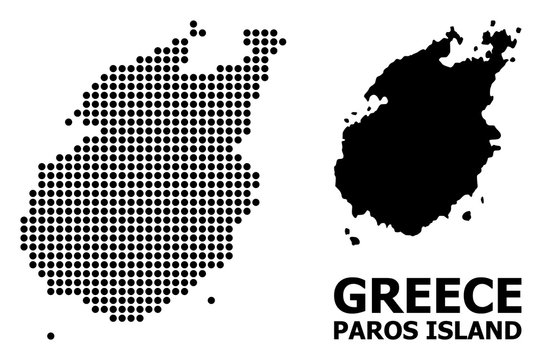 Pixelated Mosaic Map of Paros Island