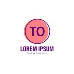 Initial TO logo template with modern frame. Minimalist TO letter logo vector illustration