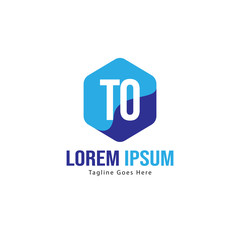 Initial TO logo template with modern frame. Minimalist TO letter logo vector illustration