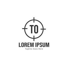 Initial TO logo template with modern frame. Minimalist TO letter logo vector illustration