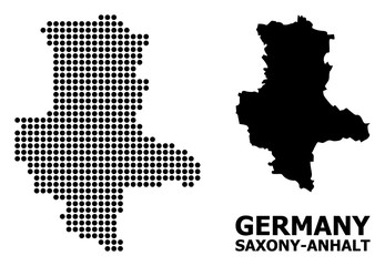 Obraz premium Pixelated Pattern Map of Saxony-Anhalt State