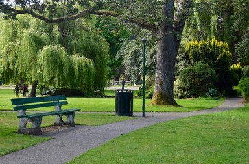 Park and garden estates with walking paths, benches and seating areas for relaxing
