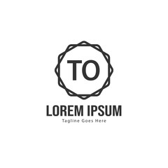 Initial TO logo template with modern frame. Minimalist TO letter logo vector illustration