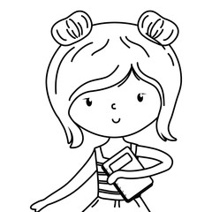 Teenager girl cartoon design vector illustrator