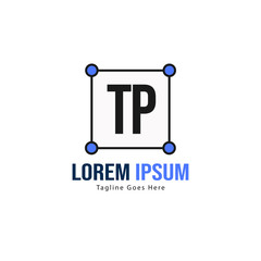 Initial TP logo template with modern frame. Minimalist TP letter logo vector illustration