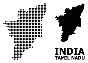 Pixel Mosaic Map of Tamil Nadu State