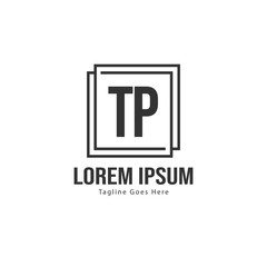 Obraz premium Initial TP logo template with modern frame. Minimalist TP letter logo vector illustration