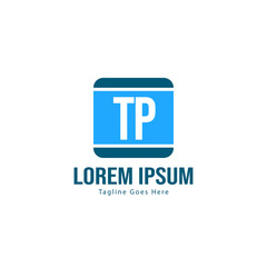 Fototapeta na wymiar Initial TP logo template with modern frame. Minimalist TP letter logo vector illustration