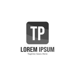 Initial TP logo template with modern frame. Minimalist TP letter logo vector illustration