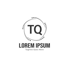Fototapeta premium Initial TQ logo template with modern frame. Minimalist TQ letter logo vector illustration