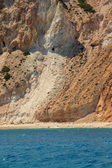 Fototapeta na wymiar colorful shoreline on Milos island, Greece