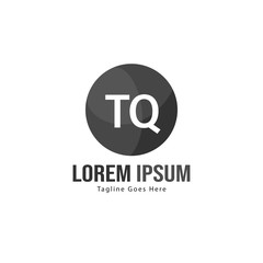 Initial TQ logo template with modern frame. Minimalist TQ letter logo vector illustration