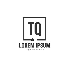 Initial TQ logo template with modern frame. Minimalist TQ letter logo vector illustration