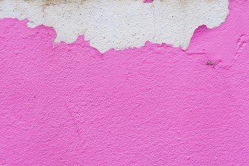 Pink abstract wall peeling paint background and wallpaper.