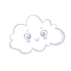 Cute cartoon cloud. Children illustration.  Print for baby t shirt pajamas