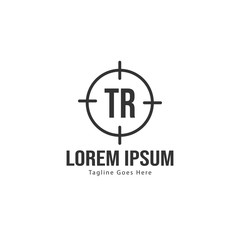 Initial TR logo template with modern frame. Minimalist TR letter logo vector illustration