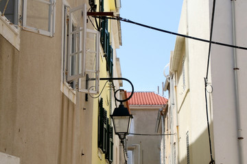 Fototapeta premium Picturesque narrow streets of town Pag, on island Pag, Croatia.