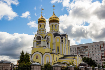 Fototapeta na wymiar Obninsk, Russia - July 2019: Church in honor of the Nativity of Christ in Obninsk