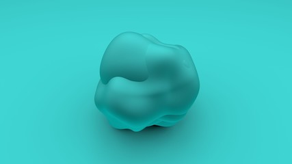 3D rendering of a spherical object with a wavy surface. Image for the desktop background. Abstract, 3D illustration of futuristic design.