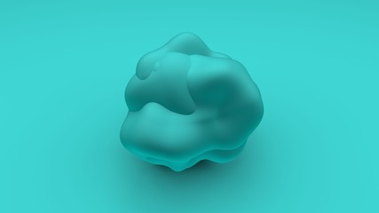 3D rendering of a spherical object with a wavy surface. Image for the desktop background. Abstract, 3D illustration of futuristic design.