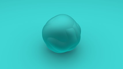 3D rendering of a spherical object with a wavy surface. Image for the desktop background. Abstract, 3D illustration of futuristic design.