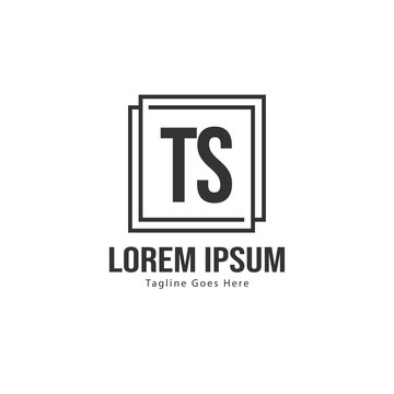 Initial TS logo template with modern frame. Minimalist TS letter logo vector illustration