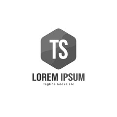 Initial TS logo template with modern frame. Minimalist TS letter logo vector illustration