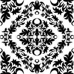 Royal damask pattern for fabric design. Wallpaper baroque, damask.