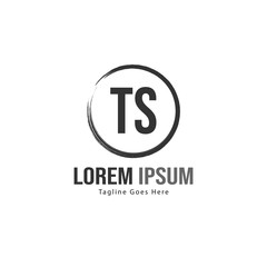 Initial TS logo template with modern frame. Minimalist TS letter logo vector illustration