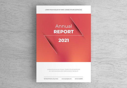 Report Cover Layout with Abstract Orange Elements