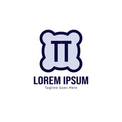 Initial TT logo template with modern frame. Minimalist TT letter logo vector illustration