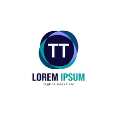 Obraz premium Initial TT logo template with modern frame. Minimalist TT letter logo vector illustration