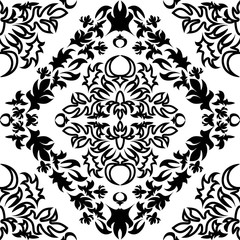 Royal damask pattern for fabric design. Wallpaper baroque, damask.