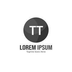 Fototapeta premium Initial TT logo template with modern frame. Minimalist TT letter logo vector illustration
