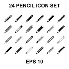 Pencil icon set. Perfect pictogram Vector illustration image. isolated on white background.- vector