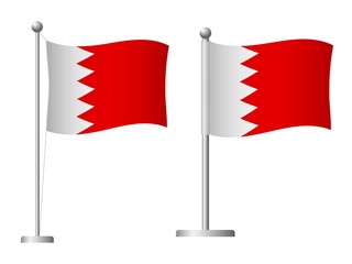 Bahrain flag on pole icon
