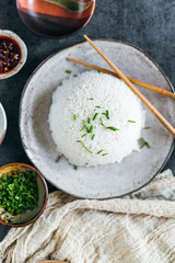 Stone Bowls with Condiments