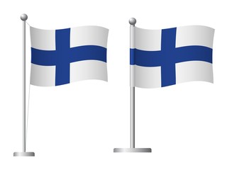 Finland flag on pole icon