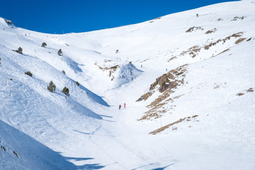 Skiing slopes in Apls i Italy, livigno